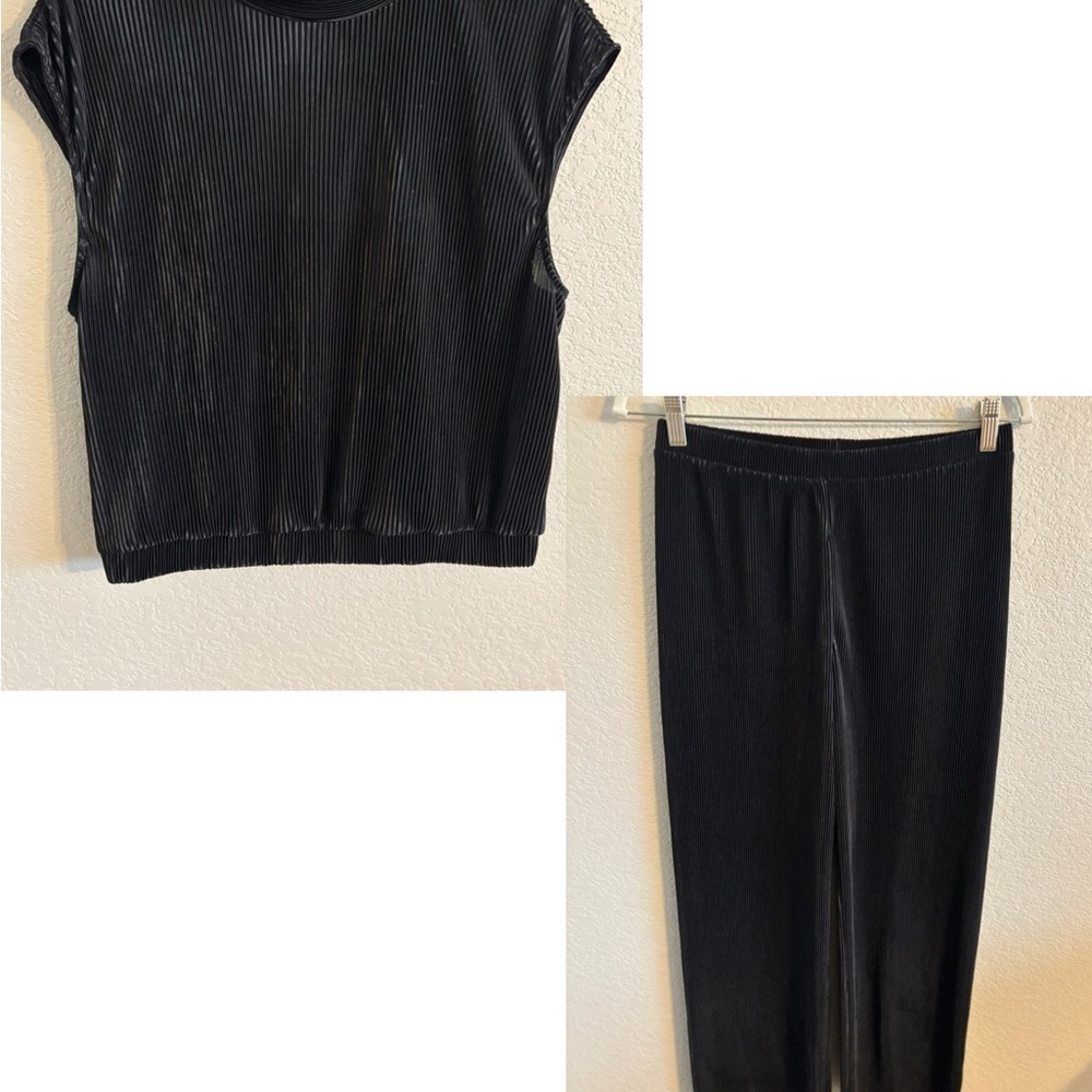 Ro&De ribbed pleated pants + top